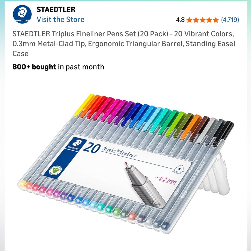 STAEDTLER Triplus Fineliner Pens Set (20 Pack)